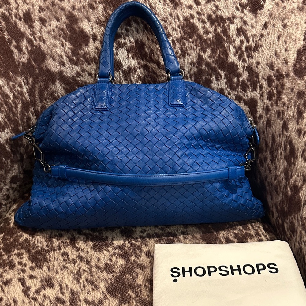 Blue Bottega veneta Intrecciato purse